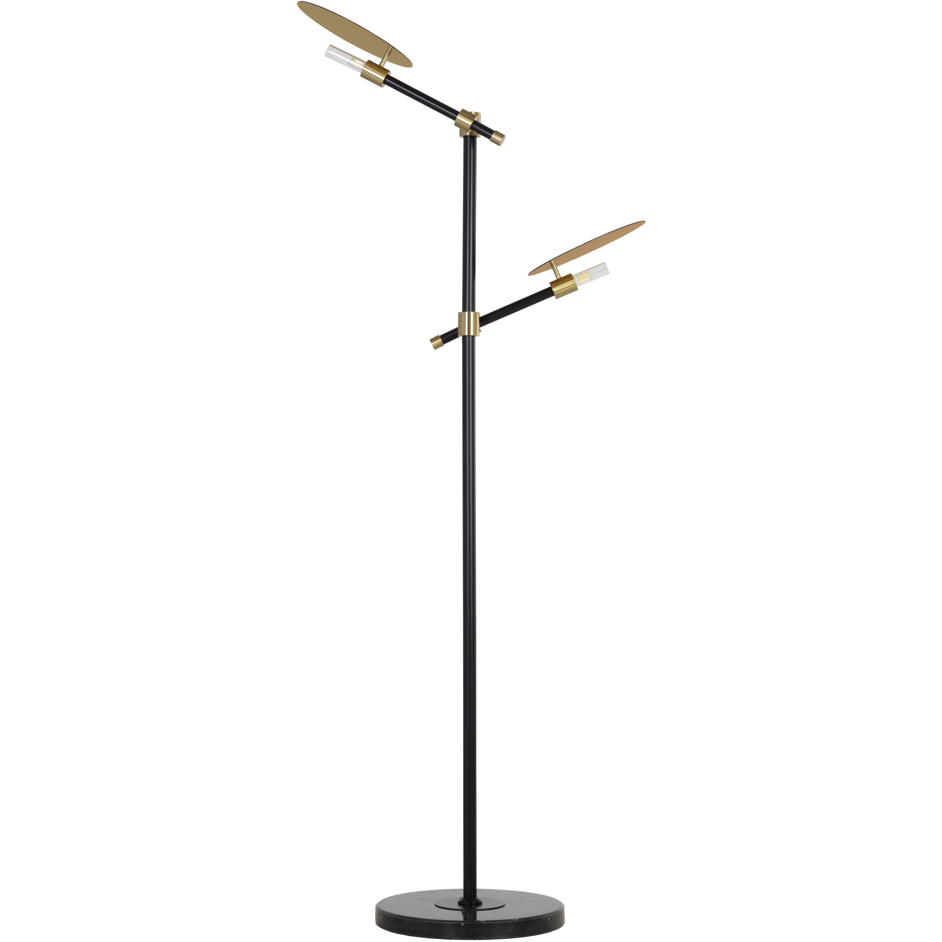 Neela 73 inch 40.00 watt Black / Brass / Black Floor Lamp Portable Light